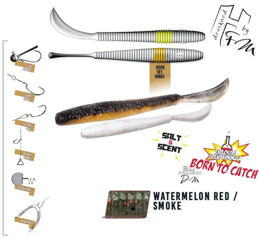 Herakles Leftail Worm 4.8 12cm Watermelon Red Smoke