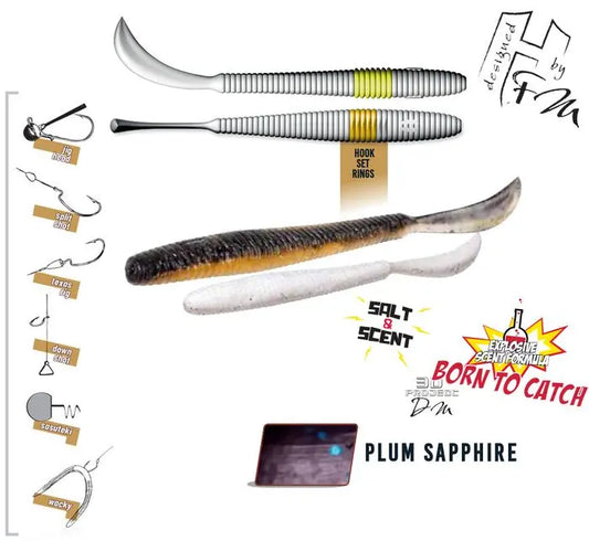Herakles Leftail Worm 4.8 12cm Plum Sapphire