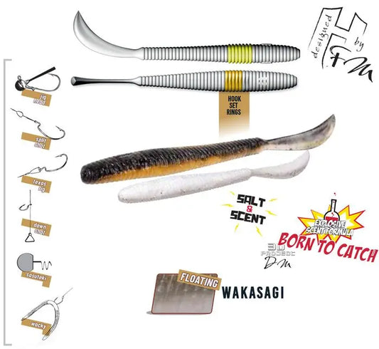 Herakles Leftail Worm 3.4 8.6cm Floating Wakasagi