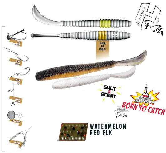 Herakles Leftail Worm 4.8 12cm Watermelon Red Flakes