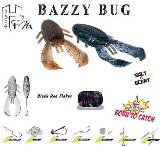 Herakles Bazzy Bug 3.2 8cm Black Red Flakes