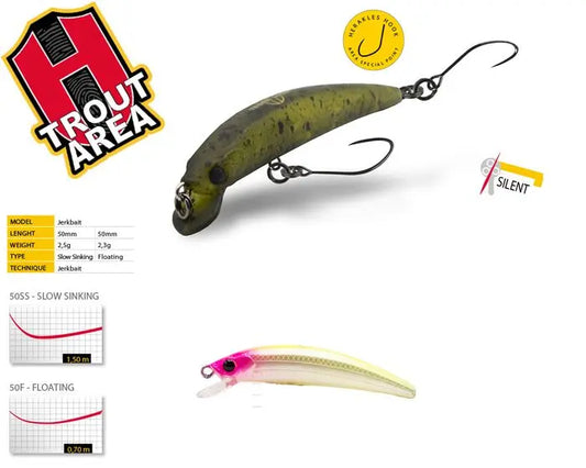 Vobler Herakles Teser 50ss 5.0cm 2.5gr Pink Head Chartreuse