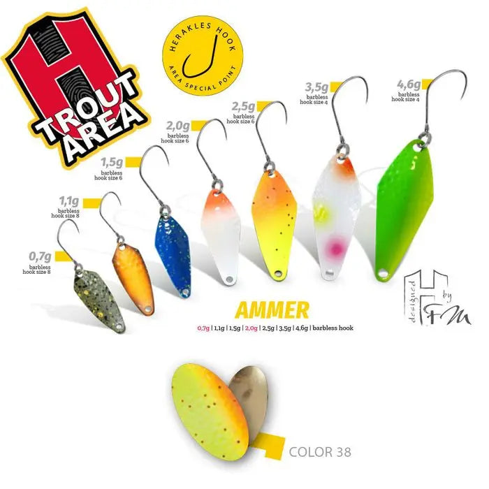 Oscilanta Herakles Ammer 2.5gr Culoare 38 Chartreuse Orange/gold