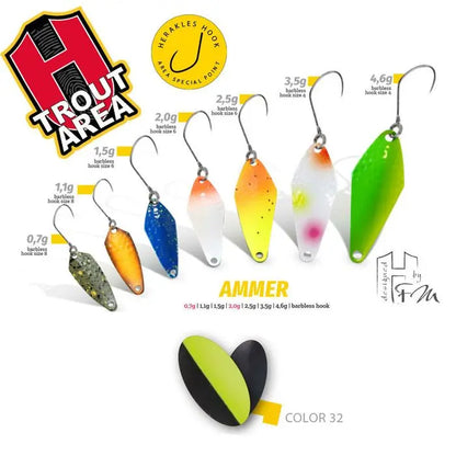 Oscilanta Herakles Ammer 2.5gr Culoare 32 Black Chartreuse