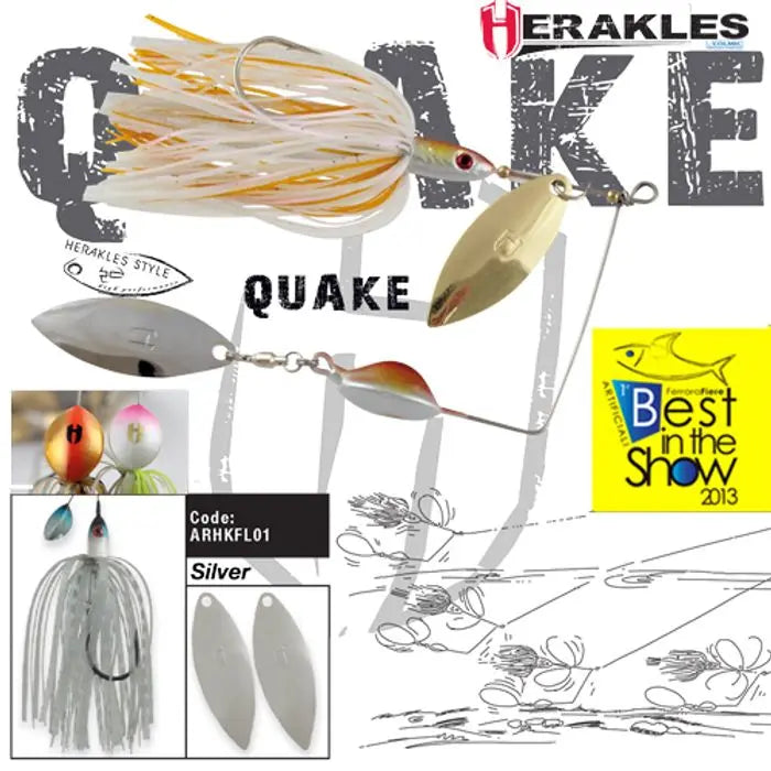 Spinnerbait Herakles Quake 5/8oz 17.5gr Silver