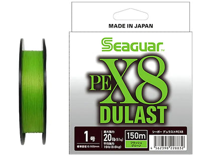 Fir textil Seaguar Dulast X8 PE Braid Flash Green 150m #1.0 - 0.165mm - 20lb