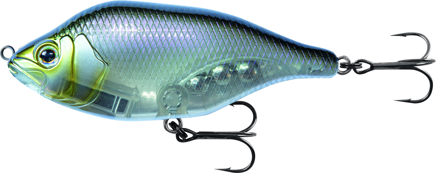 Fox Rage Hitcher Jerk &amp; Twitch 80mm lipless sinking UV Gold Head 38g.