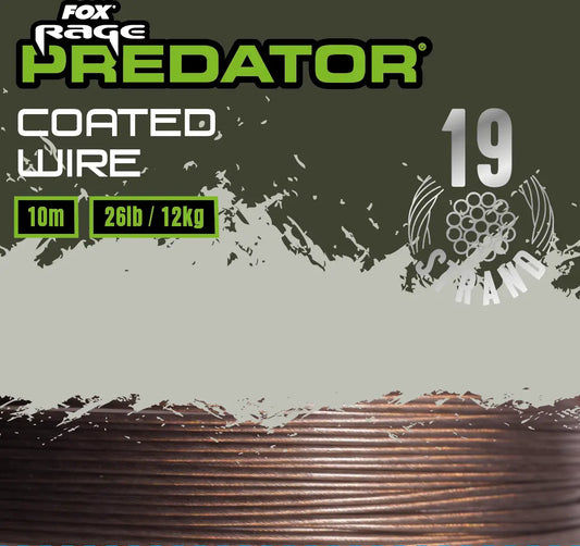 Fox Rage Predator 19-Strand Coated Wire 10m 26lb 12kg 28g.