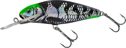 Salmo Perch Deep Runner 8cm Dr Holo Dark green Head 30g.