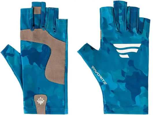 Manusi Favorite Solar Fishing Gloves 5 Cut Blue L-XL