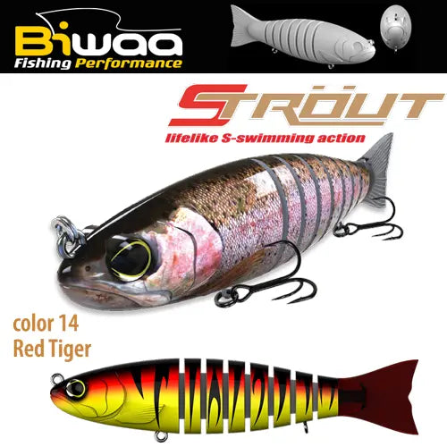 Biwaa Swimbait Strout 5.5 14cm 29gr 14 Red Tiger