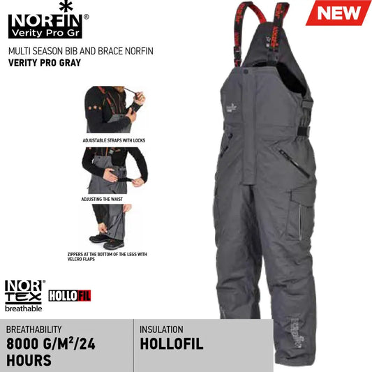 Salopeta cu bretele Norfin Verity Pro Gray : Marime - S