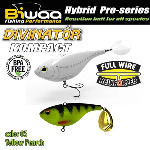 Biwaa Shad Divinator Kompact 90 9cm 55gr 05 Yellow Perch