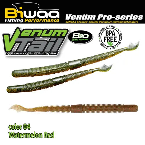 Biwaa Shad Venum Tail 4 10cm 04 Watermelon Red