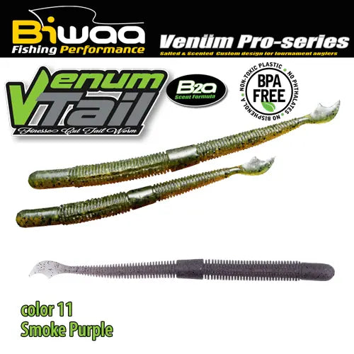 Biwaa Shad Venum Tail 4 10cm 11 Smoke Purple