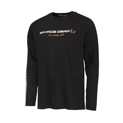 Savage Gear SIGNATURE LOGO LS T-SHIRT L BLACK CAVIAR