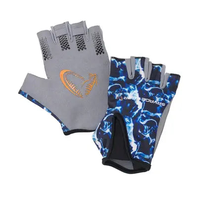 Manusi Savage Gear MARINE HALF GLOVE M SEA BLUE