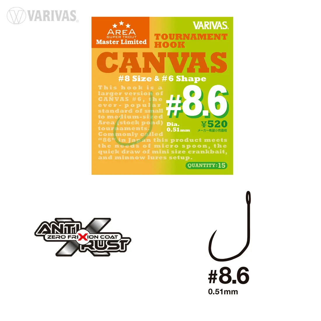 Varivas Carlige Super Trout Area Tournament Canvas Nr.8.6 Fast Hooking Special