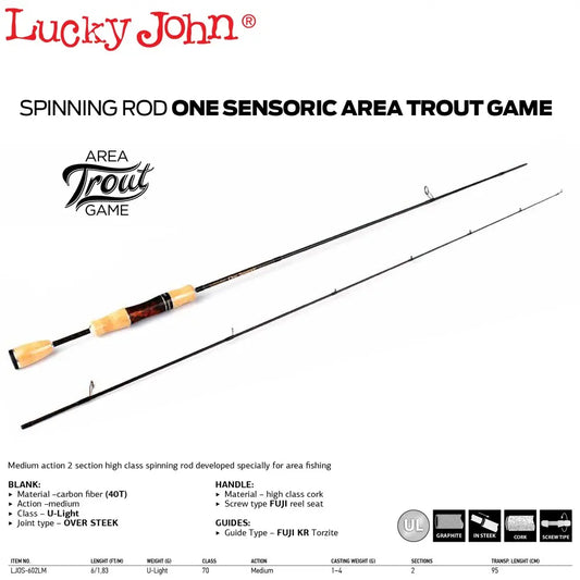 Lanseta Spinning Lucky John One Sensoric Area Trout Game (1-4gr) : Lungime - 1.83m