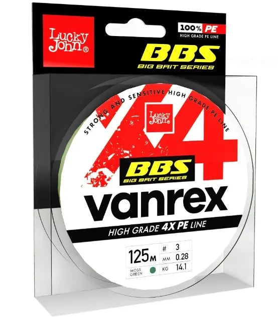 Fir Textil Lucky John Vanrex BBS X4 Moss Green 125m : Grosime - 0.45mm - 30kg