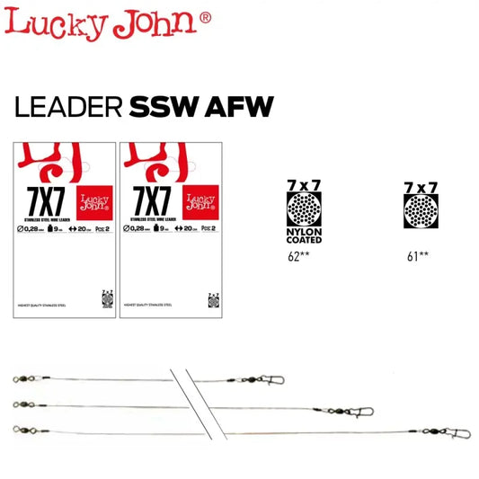 Lucky John Strune SSW AFW (2buc/plic) : Optiuni - 30cm / 0.36mm / 12Kg / nylon coated
