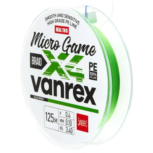 Fir textil Lucky John Vanrex MICRO GAME X4 BRAID Fluo Green : Grosime - 0.12mm