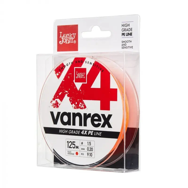 Fir textil Lucky John VANREX X4 BRAID Fluo Orange 125m : Grosime - 0.10mm