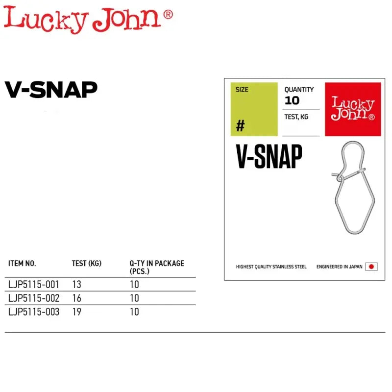 Agrafa Lucky John V-Snap : Marime - 001