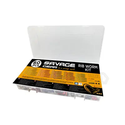 Shad Savage Gear Rib Worm Kit One Size Mix Colours 60pcs