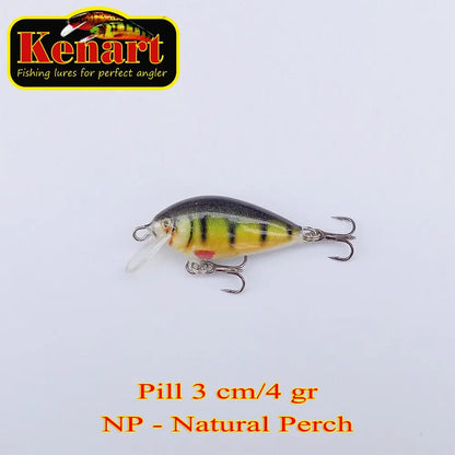 Vobler Pill Sinking 3cm/4g Kenart : Culoare - Natural Perch