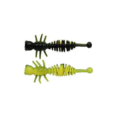 Shad Berkley Pwrbt Pwr Larvae 55mm Black/Snsne Ylw