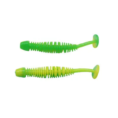 Shad Berkley Pwrbt Pwr Leech 60mmsprng Grn/Snsne Ylw