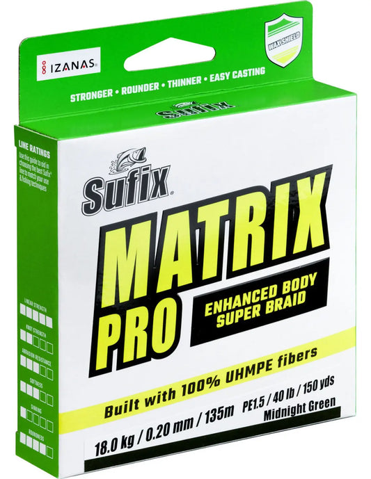 Sufix Matrix Pro 135m 0.10mm/5.0kg/11lb/mid.green