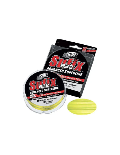 Sufix 832 120m 0.15MM/9.2KG/20LB/Hi Vis Yellow