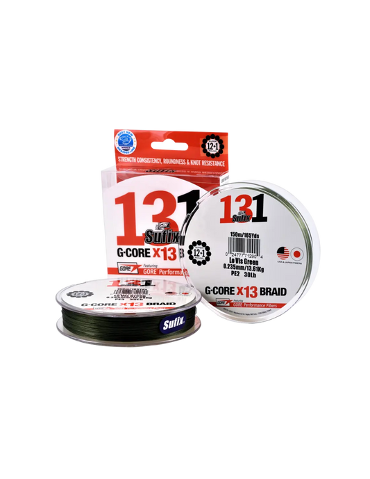 Sufix 131 Braid 150m 0.165mm 9.10kg 20lb Low-vis Green
