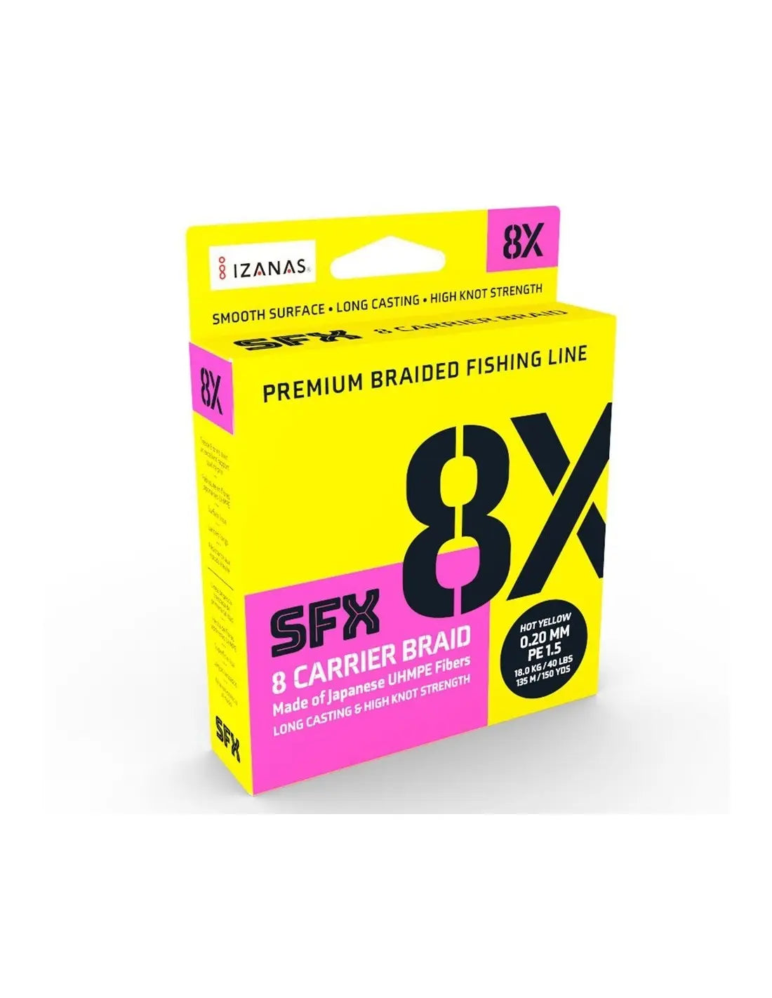 Sufix Sfx 8x Braid 150yds 0.104mm/5kg/ 0.4/11lb/hot Yellow
