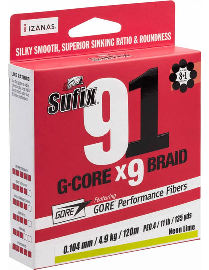 Sufix 91 Braid 150m Chartreux0, 235mm 14,5kg 32lb