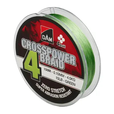 Fir Textil DAM CROSSPOWER 4-BRAID 150M 0.13MM GREEN