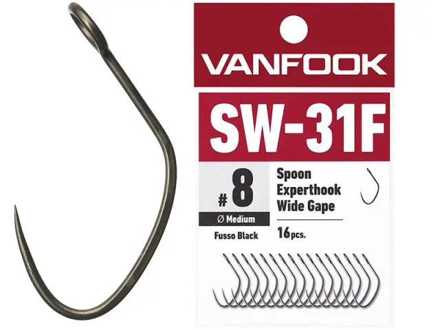 Carlige Vanfook SW-31F Spoon Experthook Wide Gape Medium Wire #9 - 16pcs