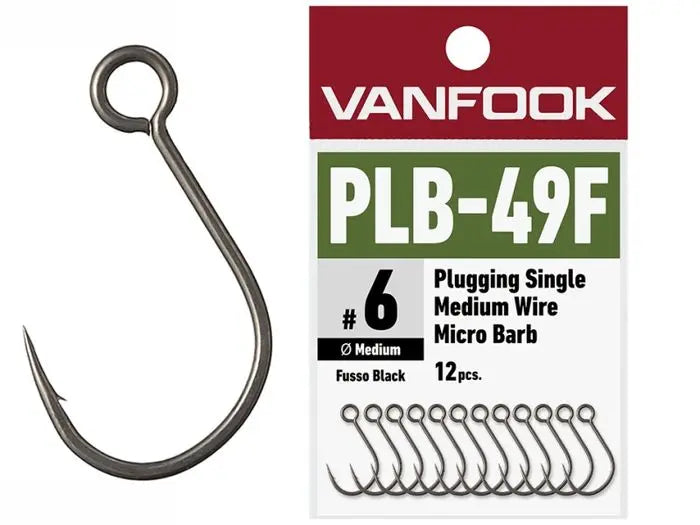 Carlige Vanfook PLB-49F Plugging Single Medium Wire Micro Barb Hooks #8