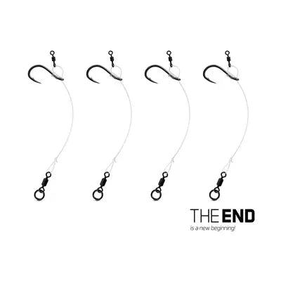 Montură Delphin The End Chod Rig 4buc 8cm / 0.45mm/#6