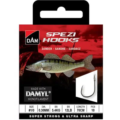Vobler DAM SPEZI ZANDER 1/0 0.30MM 5.4KG 70CM 10PCS