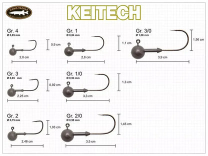 Keitech Tungsten Super Round Jig Head #2/0 7.0g (2pcs)