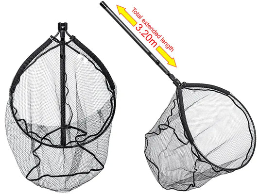 Minciog RTB Full Carbon Landing Net Black Telescopic Handle 320cm 50 x 60cm