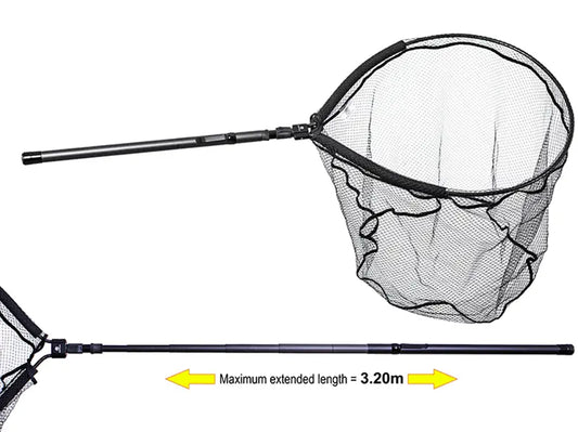 Minciog RTB Full Carbon Landing Net Black Telescopic Handle 320cm 50 x 60cm