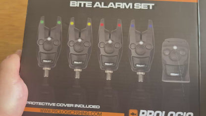 Set Avertizori Prologic Bat Plus Bite Alarm Set 4 senzori + 1 stație R/G/B/Y - Multicolor
