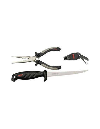 Rapala Combo cutit filetat 16cm + cleste + dispozitiv taita fir textil