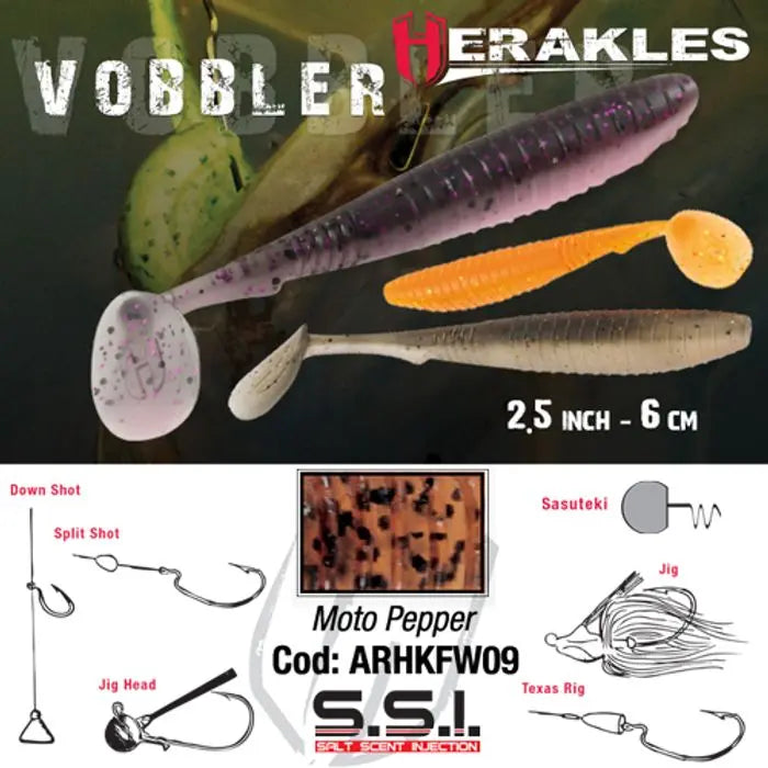 Shad Herakles Vobbler 2.4 6cm Motor Pepper