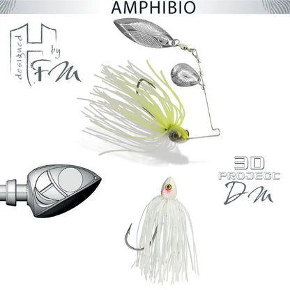 Spinnerbait Herakles Amphibio Tandem 1/4oz 7gr Albino Glow