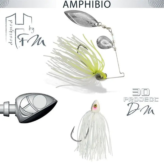 Spinnerbait Herakles Amphibio Tandem 1/4oz 7gr Albino Glow